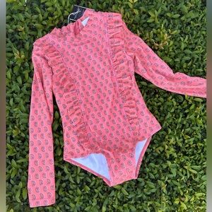 New COTTON ON Girls Size 4 Rash Guard Swimsuit Long Sleeve and Skirt